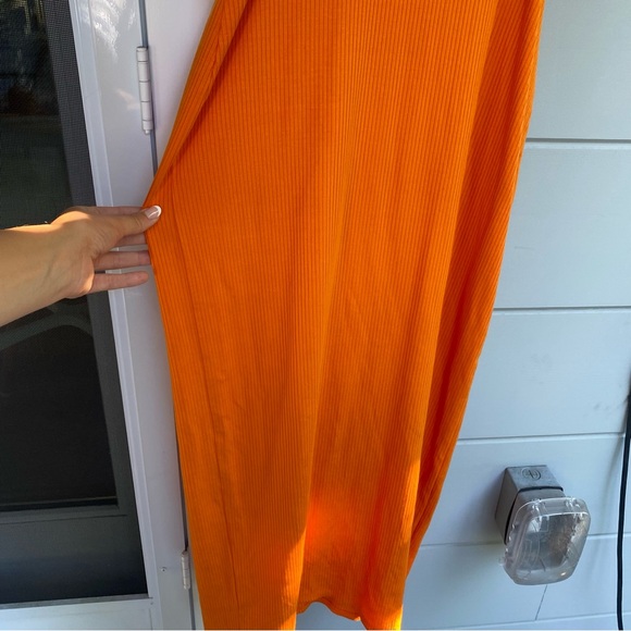 Reformation Lilou Knit Dress in Citrus/Ochre size L - Picture 14 of 16